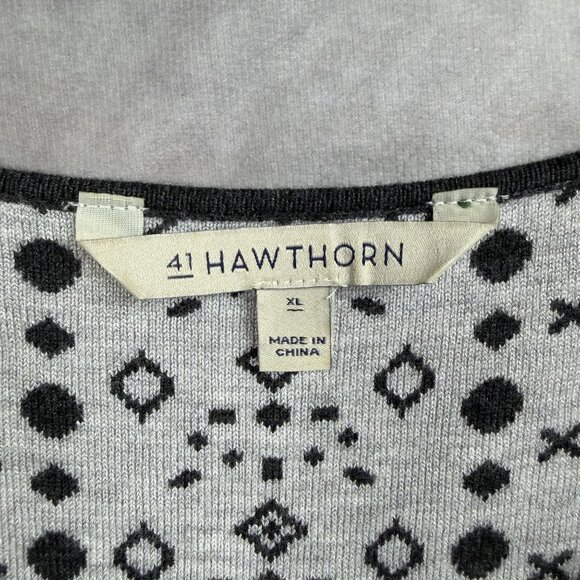 Geometric Pattern Sleeveless Knit Dress XL By 41 Hawthorn - Black & White - Picture 5 of 9
